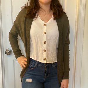 Green cardigan